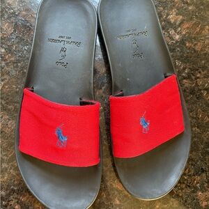 Polo by Ralph Lauren Red and Black Slides
